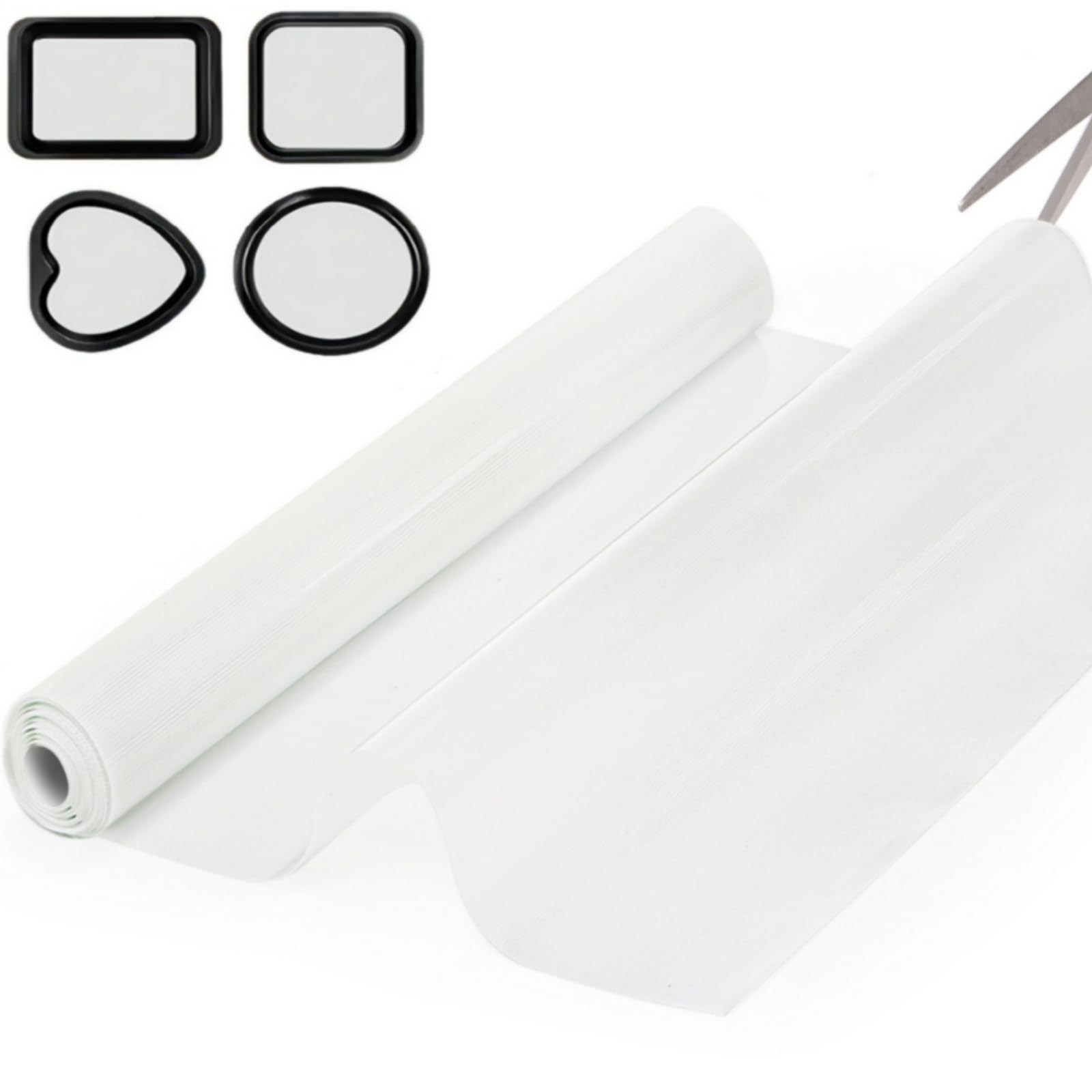 Covzoe Rollo de alfombrilla de silicona para hornear, 16 pulgadas x 10 pies, antiadherente, cortada a cualquier tamaño, hoja de silicona de grado alimenticio resistente al calor, forro de freidora de