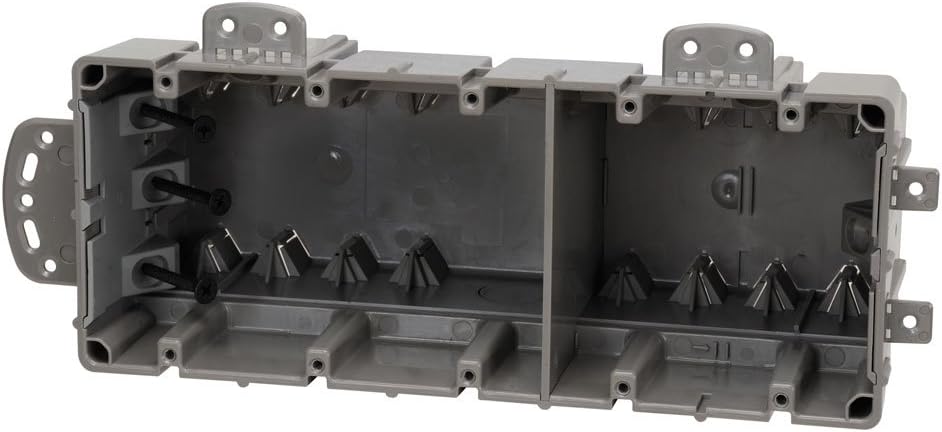 Madison MSBMMT5G Switch/Outlet Box, 5-Gang, 3-1/2 Deep, Non-Metallic