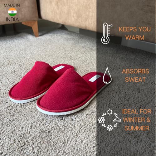 Image of Travelkhushi Unisex House Slippers For Winter & Summer Carpet Slippers for Bedrooms Indoor Home Slipper Comfy Soft Cozy Flip Flops