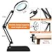 10X Magnifying Glass with Light and Stand, Dimmer Adjustable Swing Arm 2-in-1 Desk Lamp and Clamp, LED Lighted Desk Magnifier with Light for Craft Reading Repair Painting Close Work