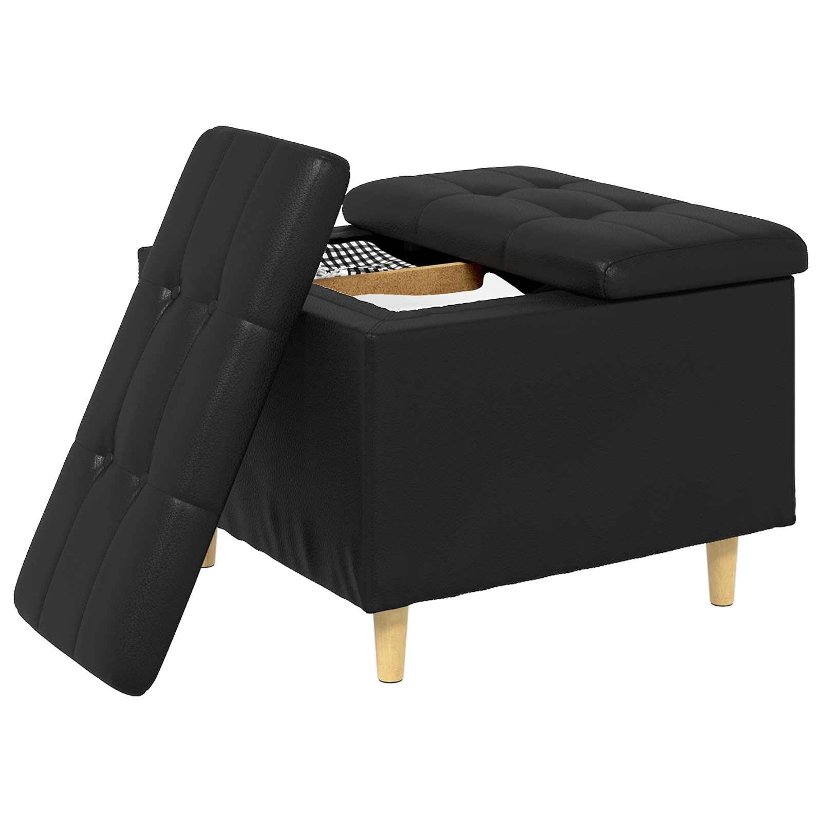 Mangloder - Sottomano portaoggetti, in ecopelle, 60 x 60 x 45 cm, con vano portaoggetti, imbottito e robusto, per soggiorno, camera da letto, corridoio, versatile come sgabello o poggiapiedi