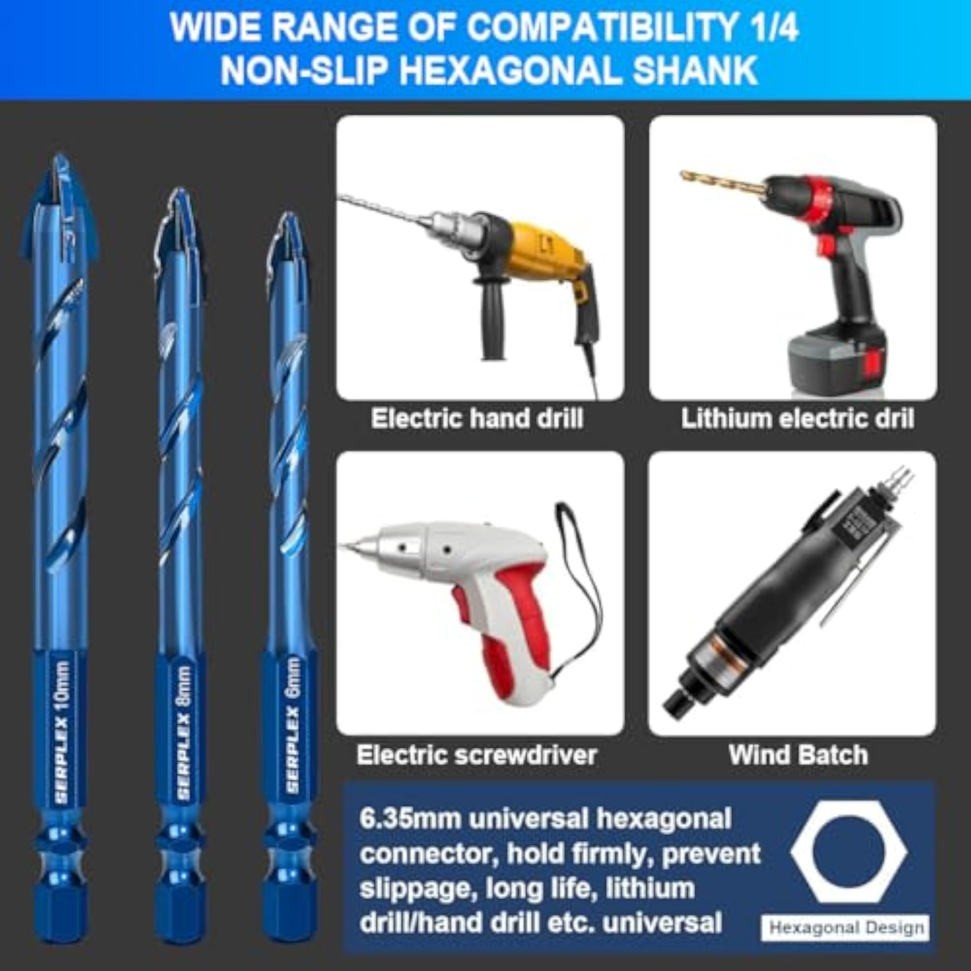 7Pcs Masonry Drill Bit Set