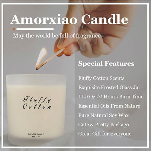 2 Pack Candles For Home Scented, 11.3 Oz Cotton Scented Candle, Stress Relief Aromatherapy Candles Gifts For Women, Last For 140 Hours, Soy Candles, Jar Candles For Meditation, Yoga, Bath, Spa #TOP1