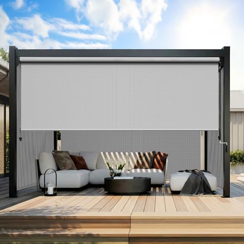 6'W X 6'H Cordless Outdoor Roller Shade for Sun & Privacy Protection