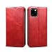 Produktbild TACOO Schutzhülle für iPhone 11 Pro Max 2019, schlankes Design, weiches Leder, Standfunktion, mit Kartenfächern, Magnetverschluss, Schwarz, rot