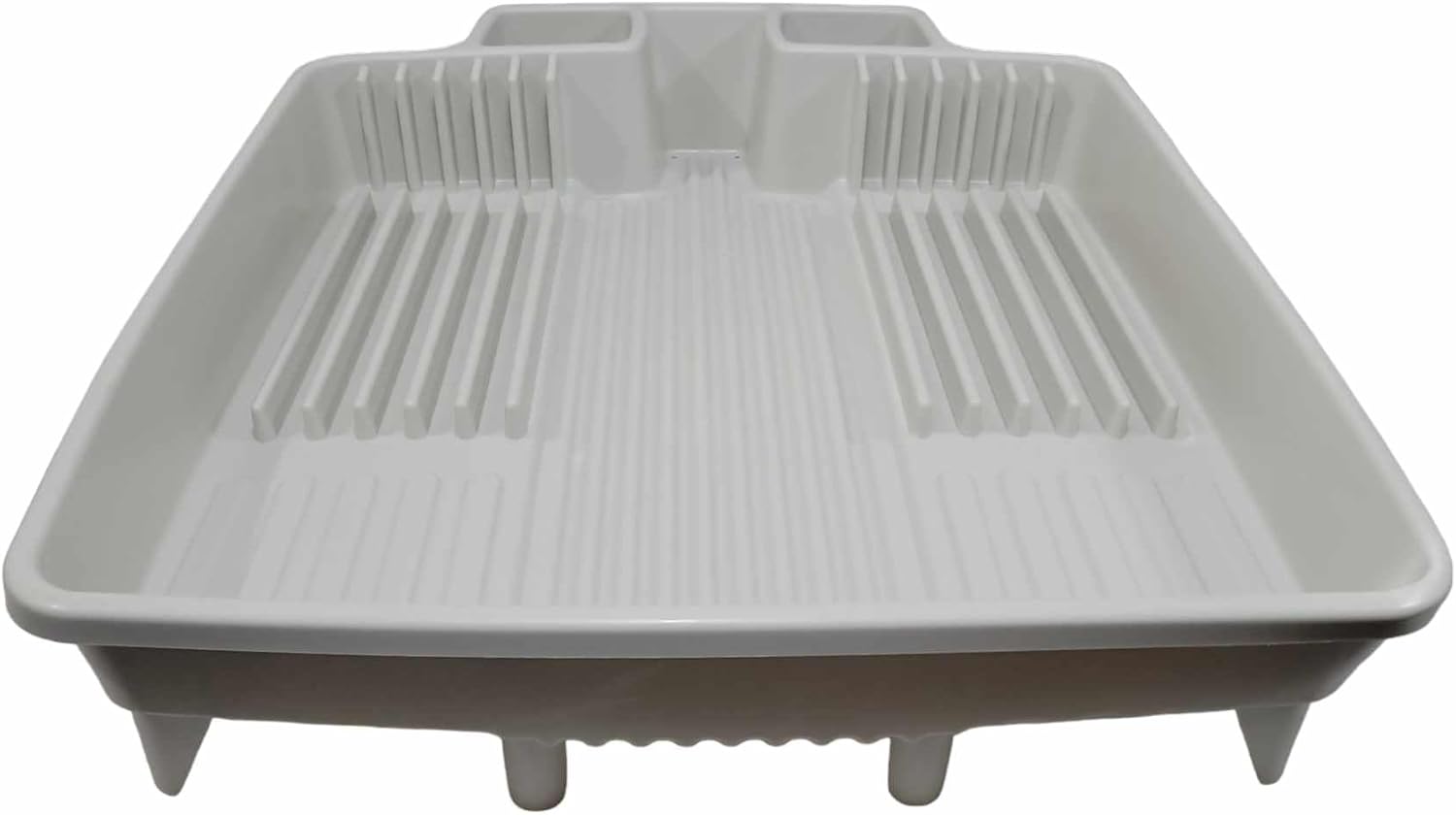 Countertop Dish Drainer with Self Draining System (White, 22"x 19.5"x 4")