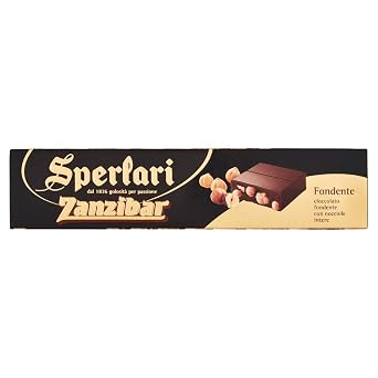 Sperlari Zanzibar Nougat Dark Chocolate with Hazelnuts, Large 8.81 oz Bar