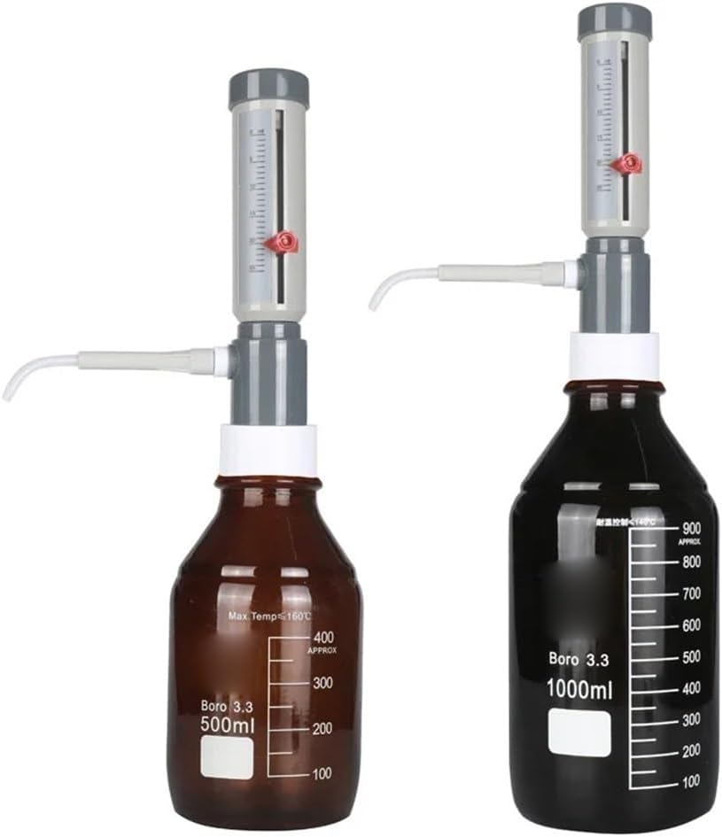 Glassware Labware Laboratory Bottle- Top Dispenser 0-25ml Sleeve Type Adjustable Quantitative Separator(1000ml White Plastic)