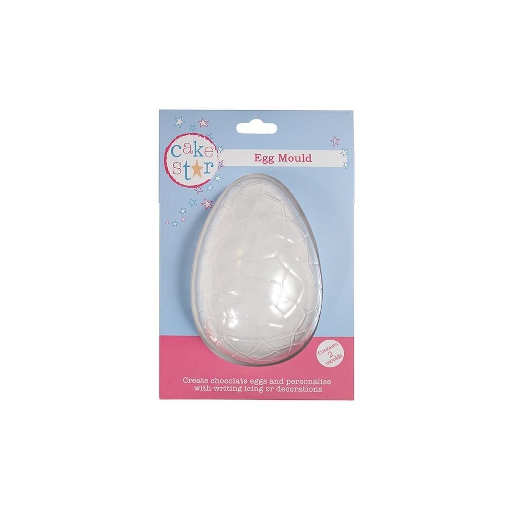 Easter Egg Mould, 2 Part Textured Chocolate Making Mold, Create Your Own Easter Eggs - Large, 140 mm x 93 mm 84833 Transparent