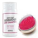 Save 11% - Dry Shampoo Volume Powder and Brush. Natural Clean and Vegan Ingredients. Sustainable Bea