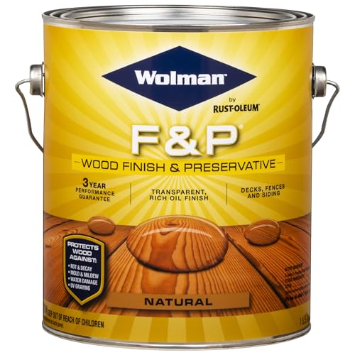 Wolman 14396 F&P Oil-Based Wood Finish & Preservative Transparent Stain, Gallon, Natural