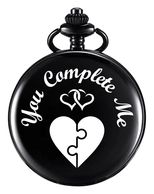 Royal Black Pocket Watch Unique Memorable Gift for Husband, Wife & Loved Ones Car Bike Home Key Chain & Key Rings for Valentines Day Gifting