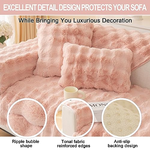 SHANNA Thick Rabbit Plush Sofa Cover 1 2 3 Seater - Image 2