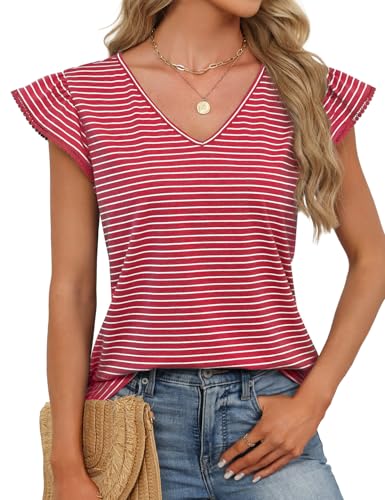 Save 50% on JUSTFASHIONNOW Women's Ruffle Flutter Sleeve Tops - Image 3