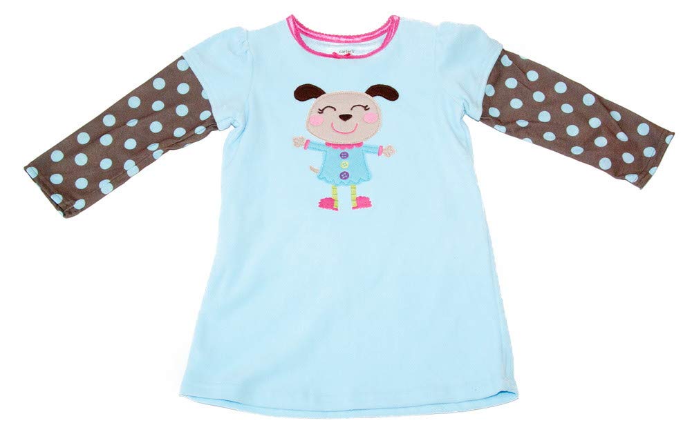 Carter's Little Girls' Fleece Nightgown - Dog Polka - Small 4/5