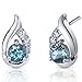 London Blue Topaz Earrings Sterling Silver Checker Cut