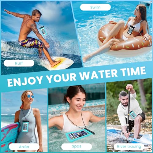 2 Pack Waterproof Floating Phone Pouch IPX8 Floatable Waterproof Phone Case with Lanyard Strap Universal Dry Bags Underwater Case Wallet for iPhone 17/Air16 15 14 13 12 Samsung,Up to 7.2" for Swimming