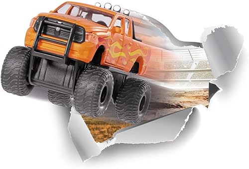 Miniatura 7 de Siku 2358, Toy Dodge RAM 1500 con neumáticos para globos, 1:50, metal/plástico, negro/naranja, ruedas intercambiables, puerta que se abre, capó y