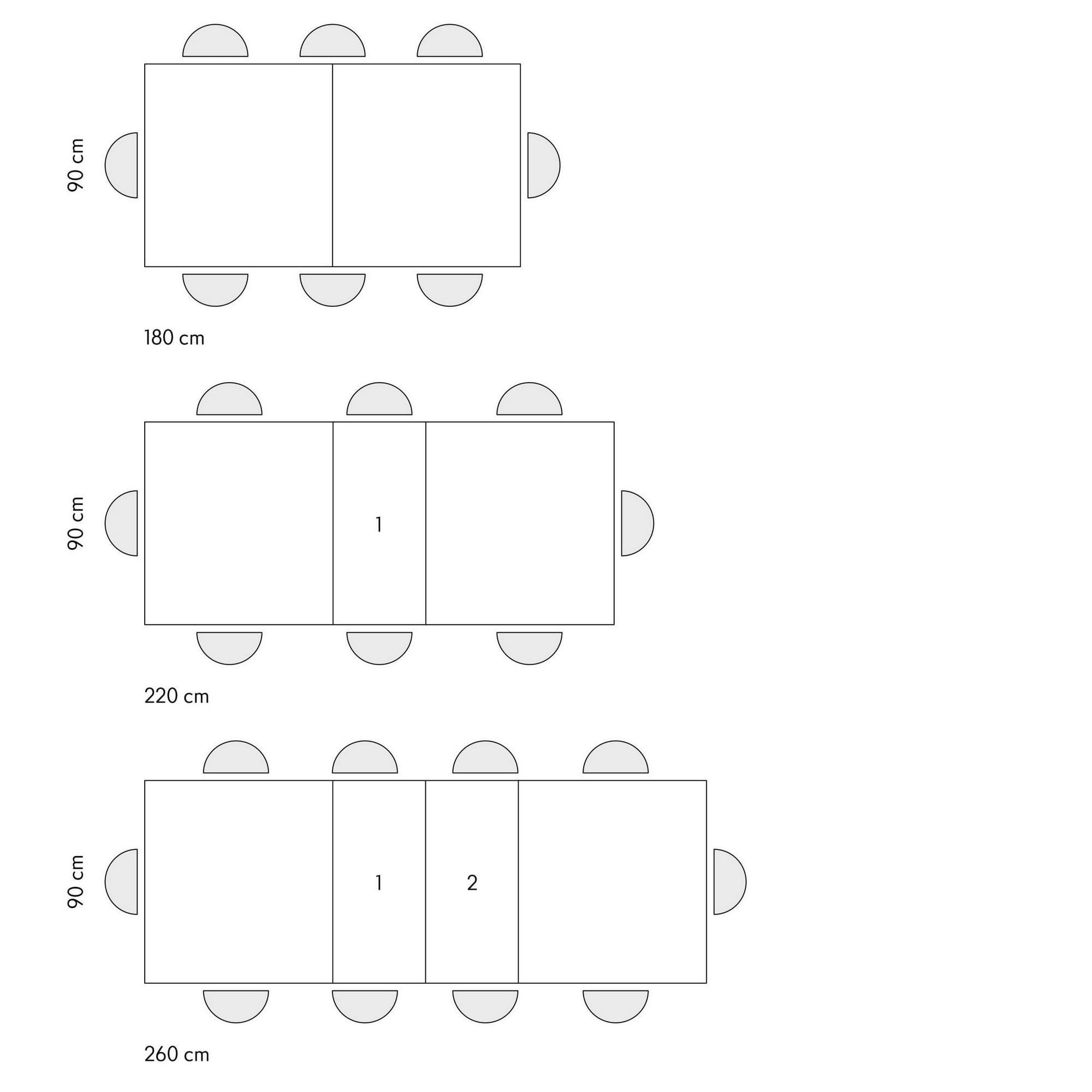 KONTE.DESIGN Tavolo VULCANO in legno, finitura grigio cemento con base in legno mdf antracite, allungabile 160×90 cm – 240×90 cm