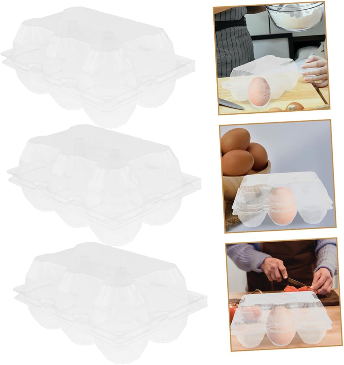 Alipis 6-Pack Goose Egg Storage Box Reusable Plastic Egg Carton for Goose and for Refrigerator Organization and Storage