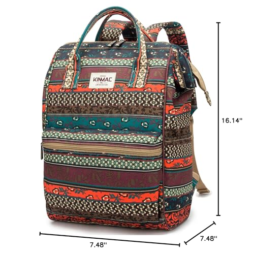 Kinmac Waterproof Laptop Backpack For Laptop Up to 15.6 Inch Men Women Travel Outdoor Backpack (Bohemian)