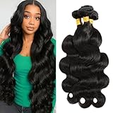 Body Wave Human Hair Bundles 18 18 18 Inch 100% Unprocessed Brazilian Virgin Hair Weave 3 Bundles Human Hair Extensions Soft and Silky Natural Color
