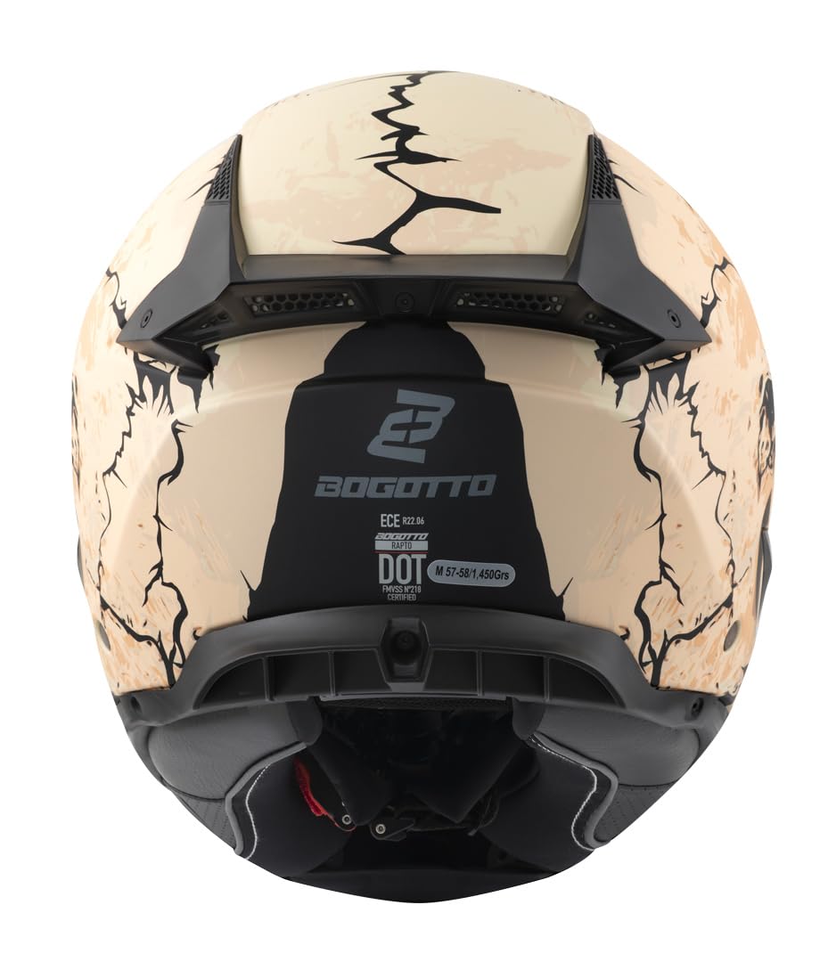Bogotto Rapto Skull Helm, Sand, L | Beschlaghemmend