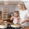 Ammeloo Ceramic Pots and Pans Set Non Stick, Non Toxic Cookware Set with Removable Handles, 18 Pcs Healthy Kitchen Cooking Set, Induction Ready, Dishwasher & Oven Safe, PFAS PFOA & PTFE Free #1