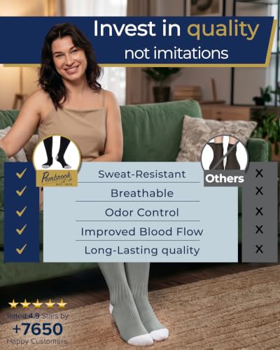 Image of Pembrook 3 Pairs Plus Size Compression Socks Wide Calf - Bamboo Viscose Compression Socks for Women Wide Calf