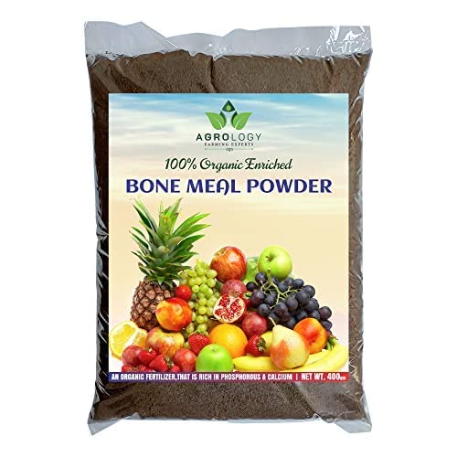 AGROLOGY Bone Meal Powder 100% Organic Natural Plant fertilizer for Home Gardening Bone Meal Rich in Phosphorus and Calcium - 400 Gram