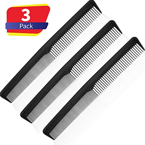 3 piece Barber Comb,Black Carbon Fiber Comb,Heat Resistant Combs, Precision Cutting Comb, dressing styling comb