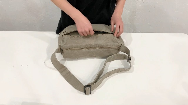 Bolso messenger de lona grande, unisex, con múltiples bolsillos miniatura 7