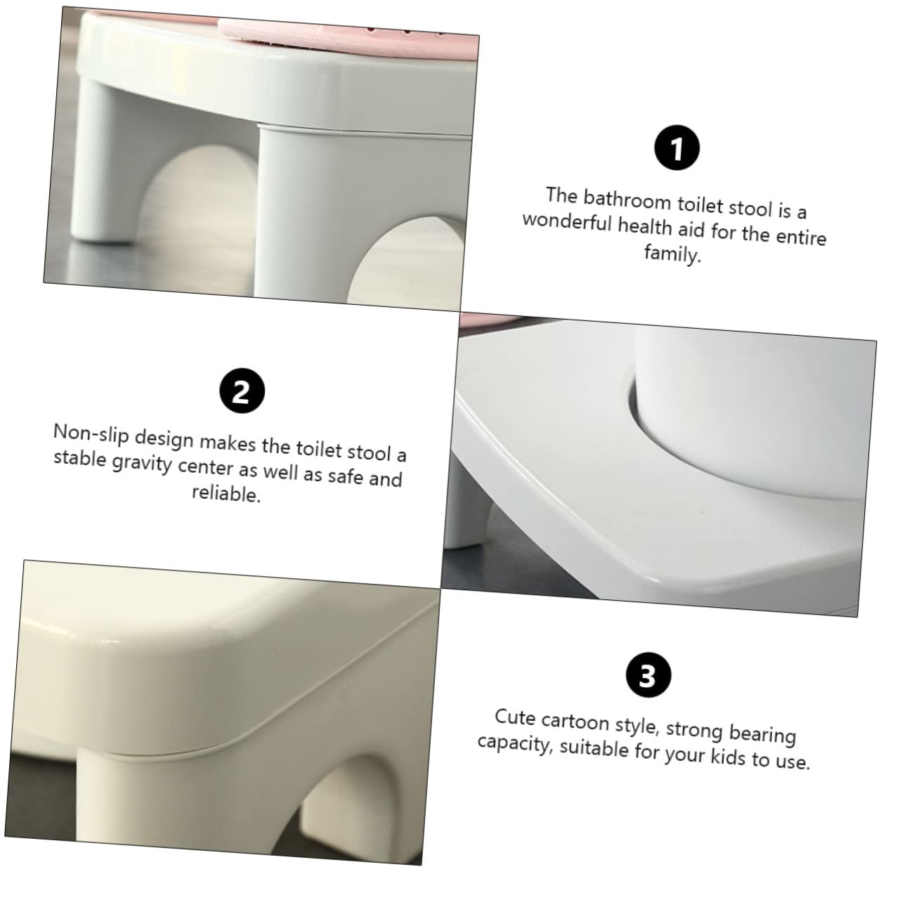 Gogogmee Anti-Slip Boys and Girls Toilet Stool Thicken Portable Stool Humanized Footrest Design for Sitting Stable Toilet Chair
