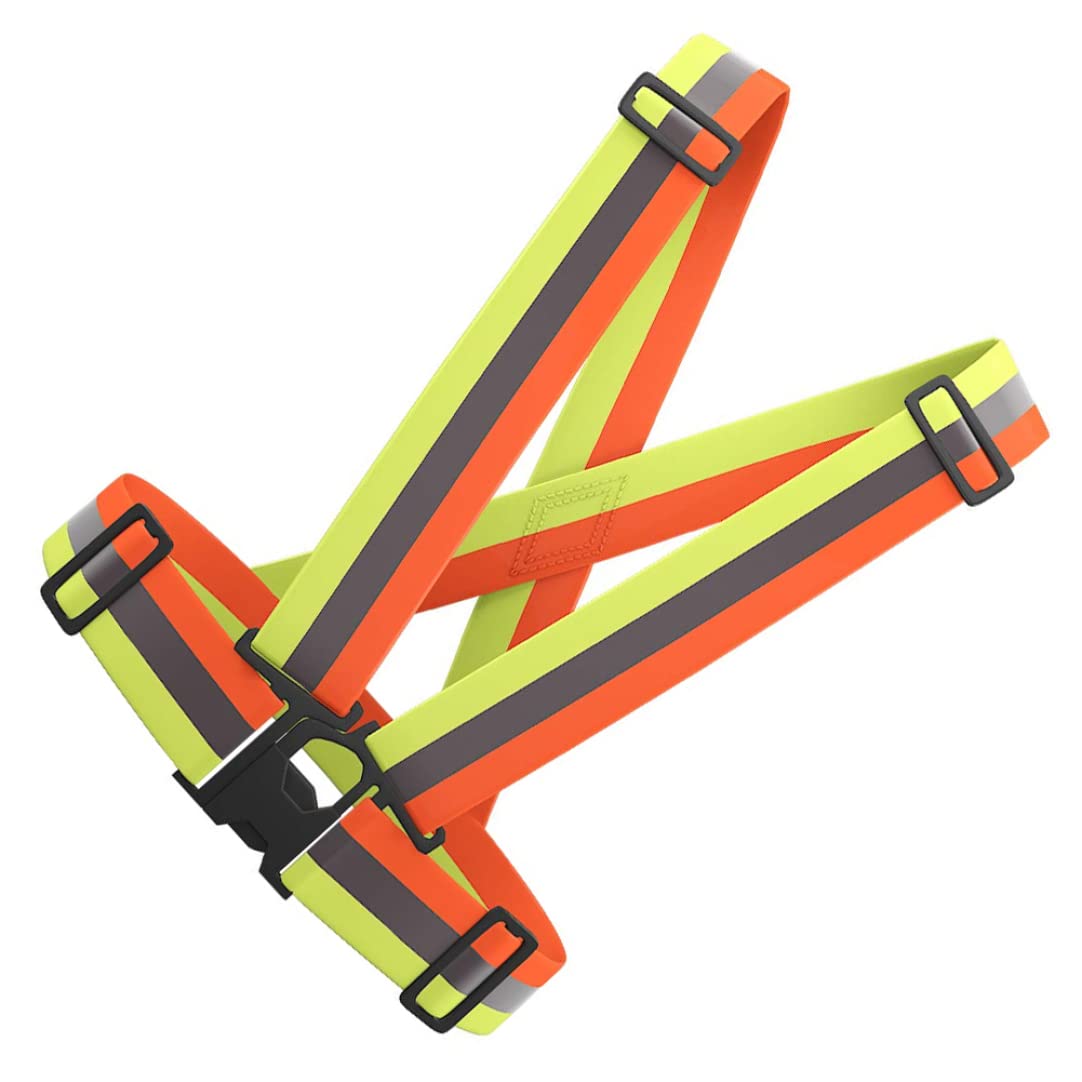 SHOWAY Reflective Vest Adjustable Running Vests Belt High visibility Safety Vest for Night Running, Cycling, Jogging, Walking