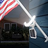enrybia Flag Pole Light Outdoor Solar Flagpole Light House Mount with Adjustable 180° Direction, 360lm Brightness, IP65 Waterproof for 1''-1.5" Poles(White)