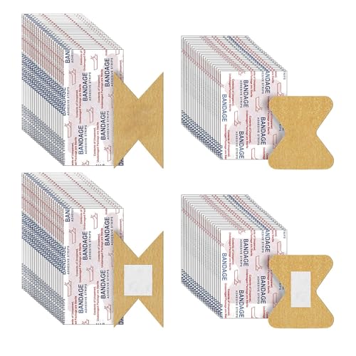 Lsenrioy 200 Pcs Knuckle Bandages Fingertip Bandages Flexible Fabric Finger Tips Bandages Adhesive Bandages Bulk for Wound Care Scrapes Blister, Skin