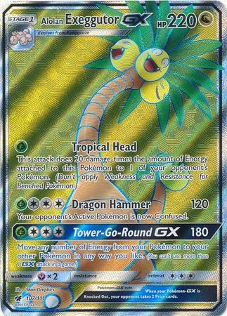 Pokémon Alolan Exeggutor GX - 107/111 - Full Art Ultra Rare Sun & Moon: Crimson Invasion Trading Card