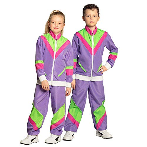 Boland 88521 - kinderkostuum jaren 80 trainingspak met zakken, jas en broek, verschillende maten, campingpak, joggingpak, retrostijl, sporter, groepskostuum, themafeest, carnaval