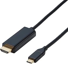 Elecom CAC-CHDMI10BK2 USB C Converter Cable, 3.3 ft (1 m), Type-C to HDMI, 4K (3840 x 2160px), 60 Hz, Multi-Display Mirroring, Compatible with iPhone, MacBook, iPad, Android, Etc., Black
