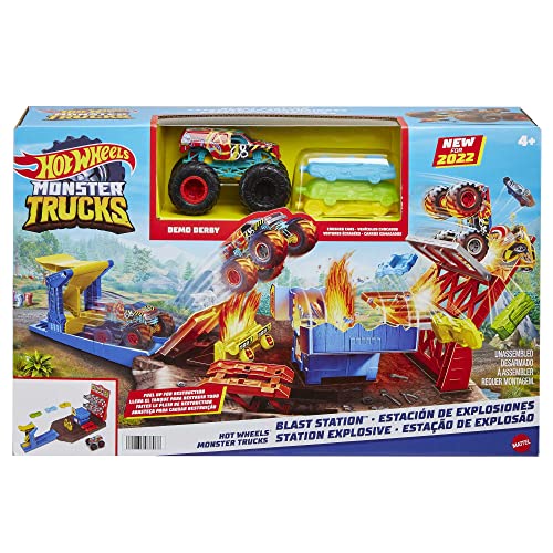 Hot Wheels Monster Trucks Estação de Explosão, Mattel