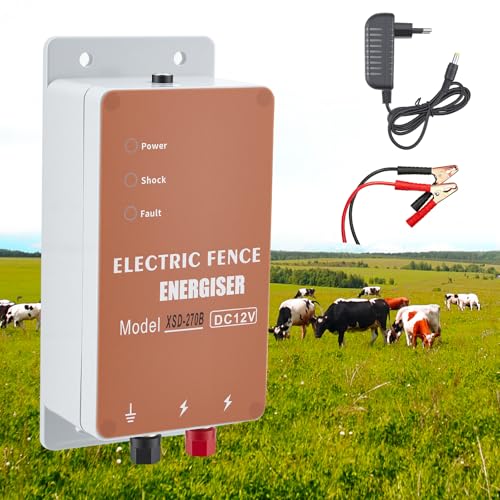 Pastor Electrico 1,5J/10kV baja impedancia – Potente equipo 10 km para pastos pequeños. Protección para ganado, ovejas, aves contra jabalíes. Controlador impermeable.