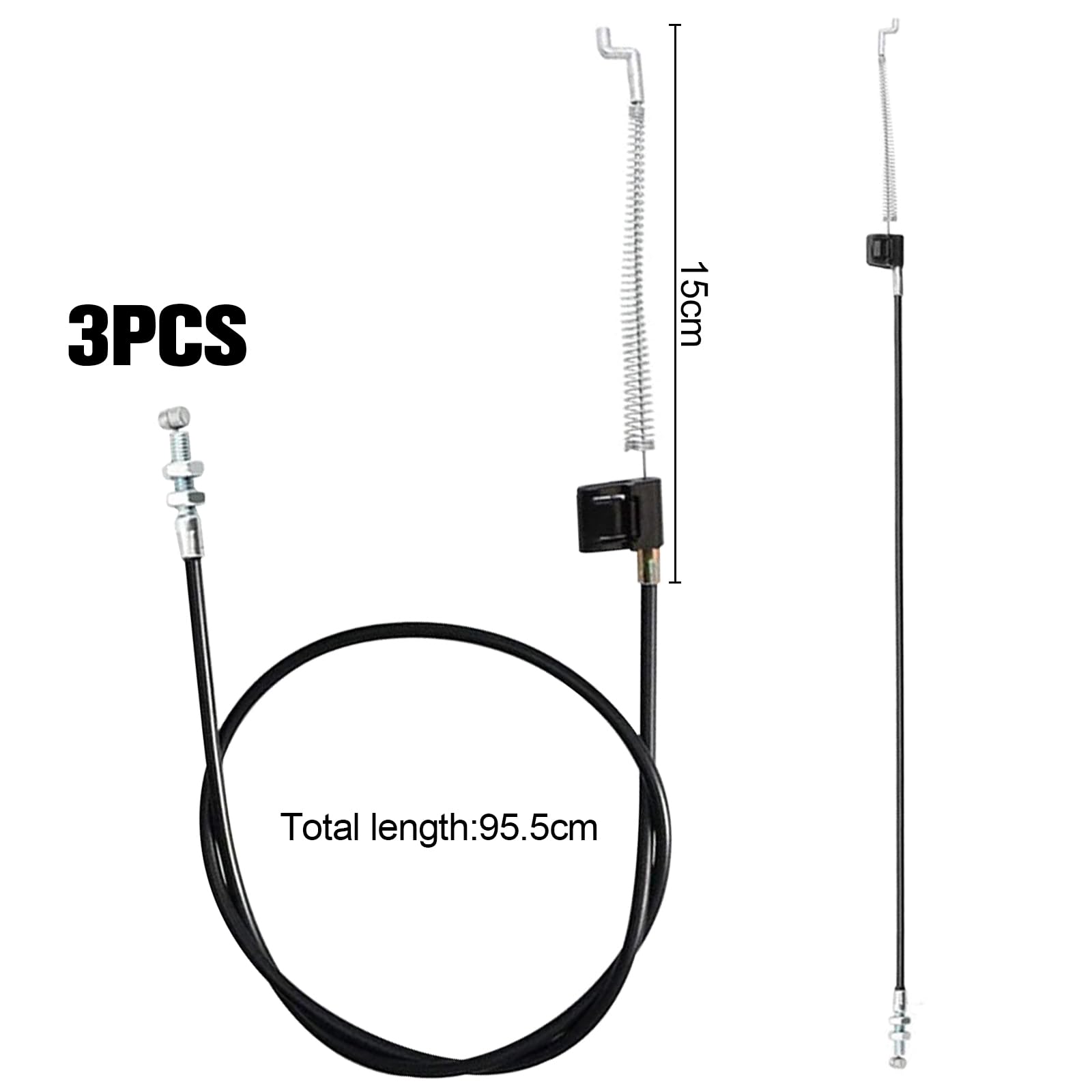 BlueXP 3 Piece Durable Lever Replacement Cable Recliner Cable 96cm Replacement Parts Armchair for Loungers Sofas, Armchairs - Black - Image 2