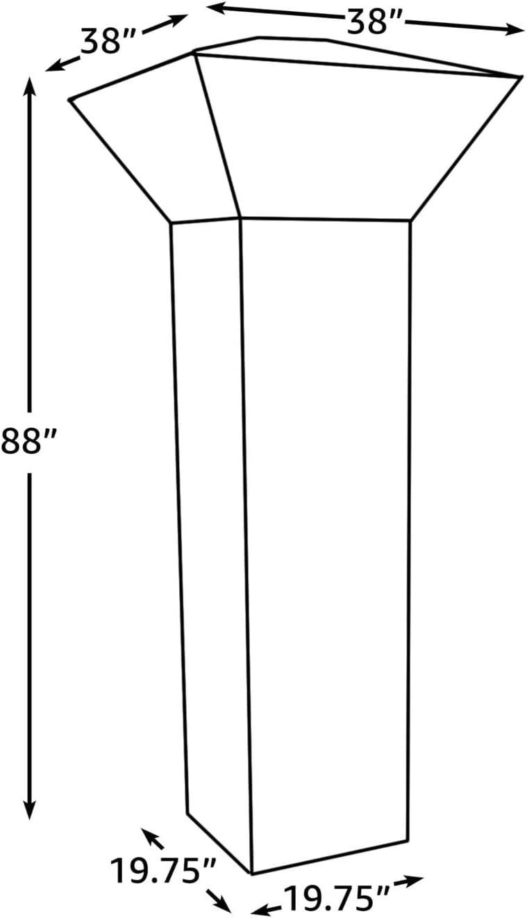 Patio Heater Cover - Square Vinyl - Heavy-Duty Weather-Resistant - Secure Fit