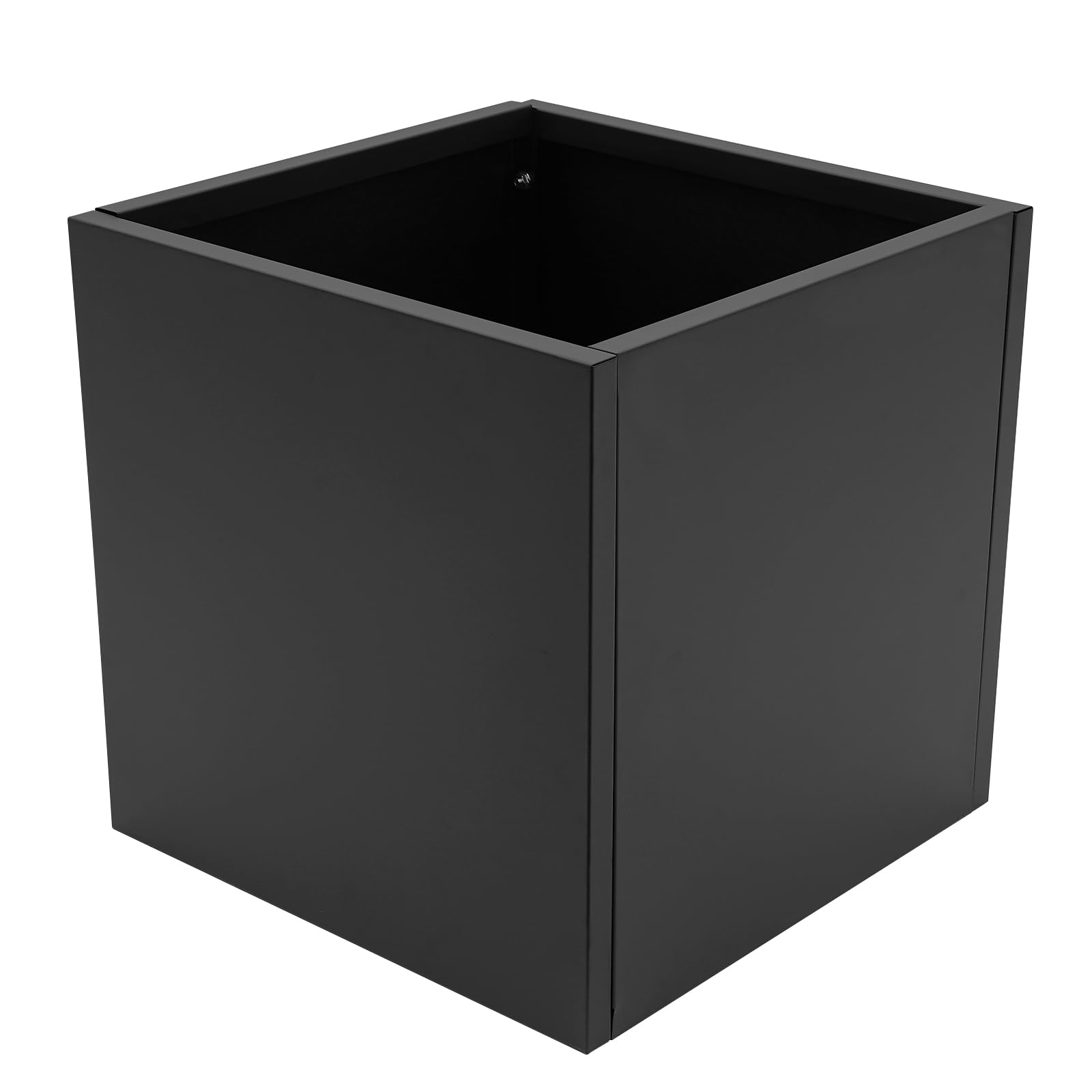 Jardinière carrée en acier avec gants - Pour jardin, entrée, terrasse - 60 x 60 x 60 cm - Noir