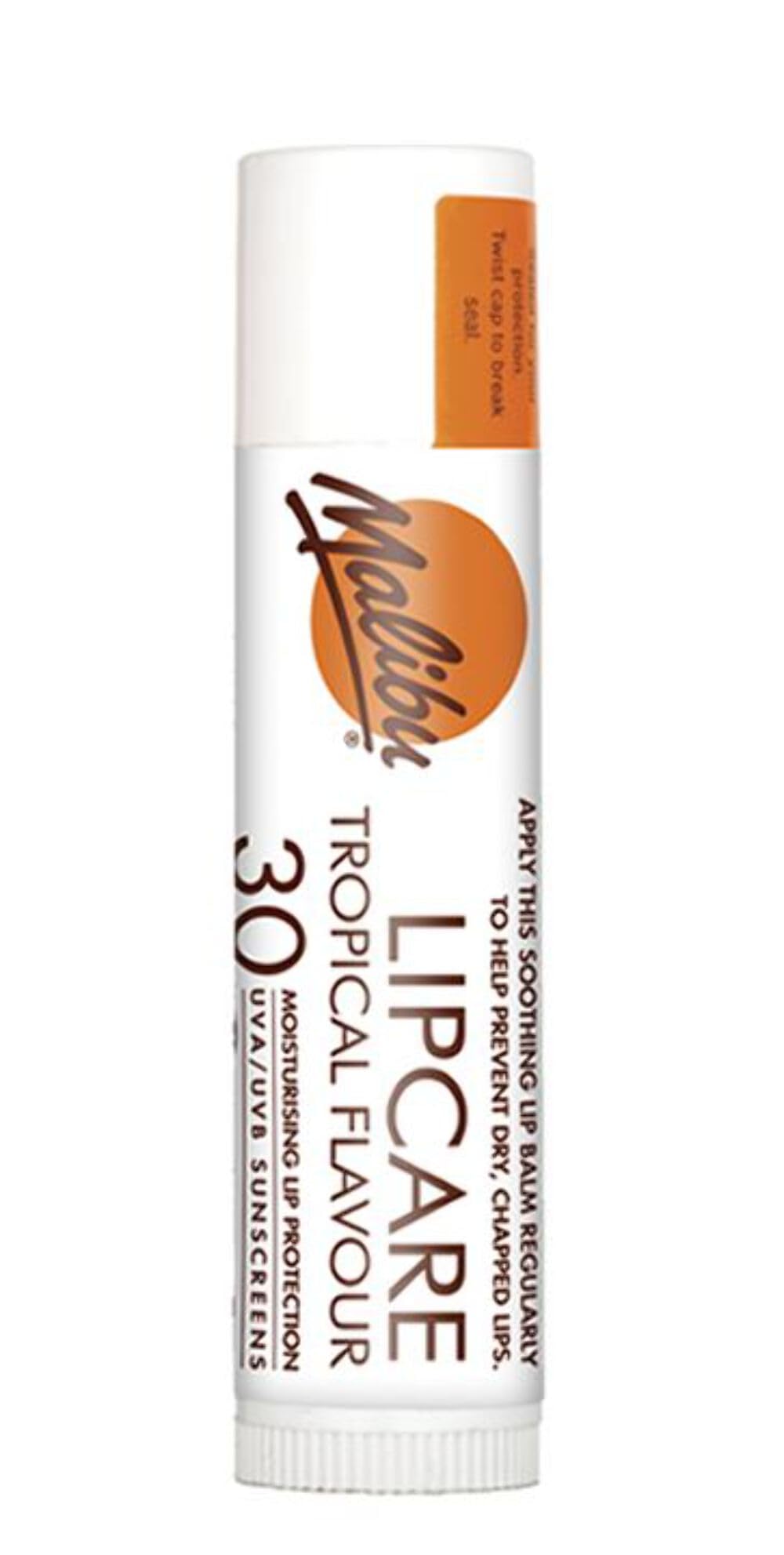 Malibu Vegan Tropical Flavour Lip Balm with SPF 30,5g for Women and Men
