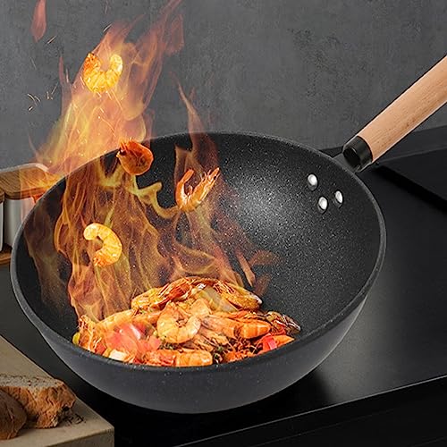 Wok de acero al carbono con mango de acero inoxidable miniatura 6