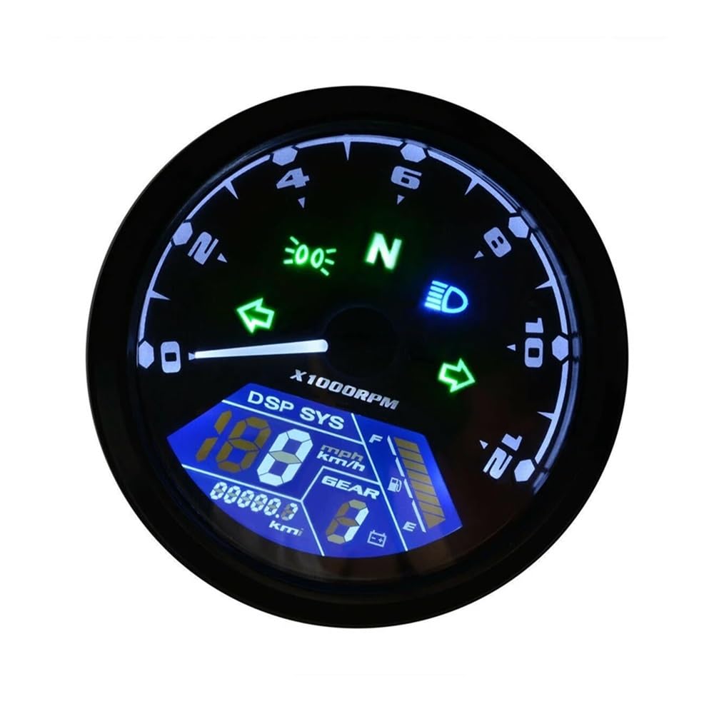 Indicatore Velocità Per 1-4 Cilindri Moto Tachimetro Universale Contachilometri 12000RMP Contagiri Digitale Dash Montaggio