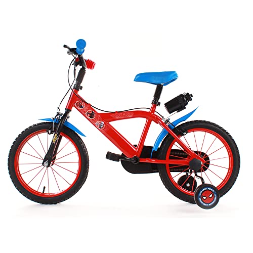 albri Kinderfahrrad Marvel Spider-Man 14 Zoll mit Stützrädern Trinkflasche 3 1/2-5 Jahre – Bild 5
