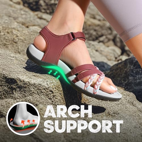 Image of DREAM PAIRS Womens Sandals Light Weight Hiking Sandals for Women Comfortable Athletic Quick-Drying Walking Hiking Water Sandals