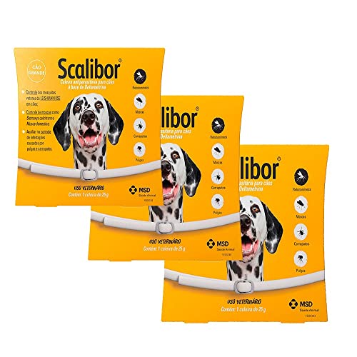 Kit 3 Coleiras Antipulgas Scalibor Cães Grandes 65CM